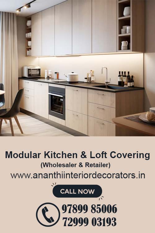 Ananthi interiors - Modular Kitchen and Loft Covering - Santhosapuram, Chennai.